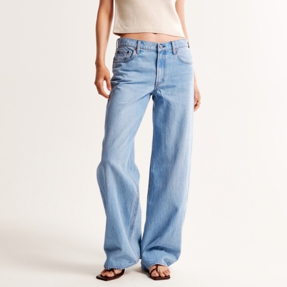 Abercrombie & Fitch Drapey Rigid Ultra Loose Jean Low Rise Size 10 S - Picture 6 of 16